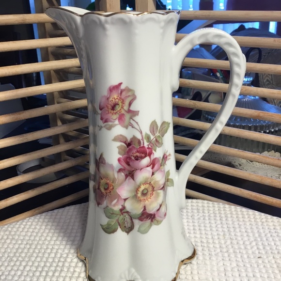 RARE Antique 1940’s German Gerold Porzellan Pitcher in Pattern Gdr2 - Picture 2 of 13